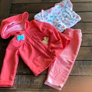 Buster Brown 3 piece baby girl outfit 6-9 months